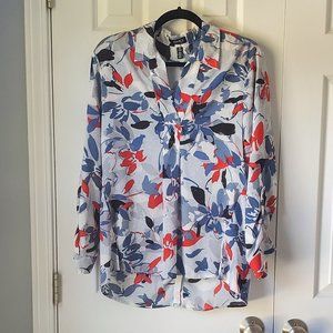 Jones New York Floral Popover Blouse